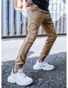 Hnedé pánske teplákové nohavice typu jogger