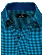 Čierno-modrá pánska košeľa s drobnými bodkami