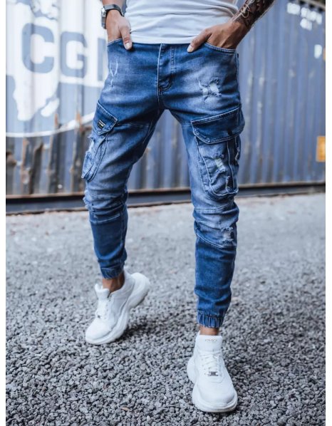 Modré dámske džínsové vreckáče
