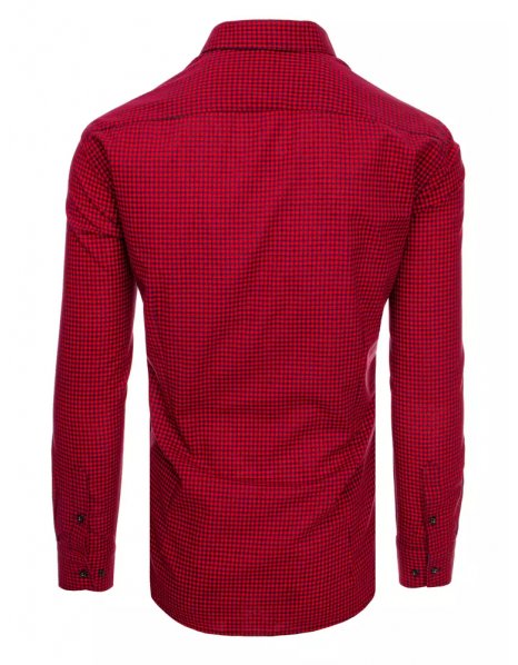 Tmaovmodro-červená pánska vzorovaná košela