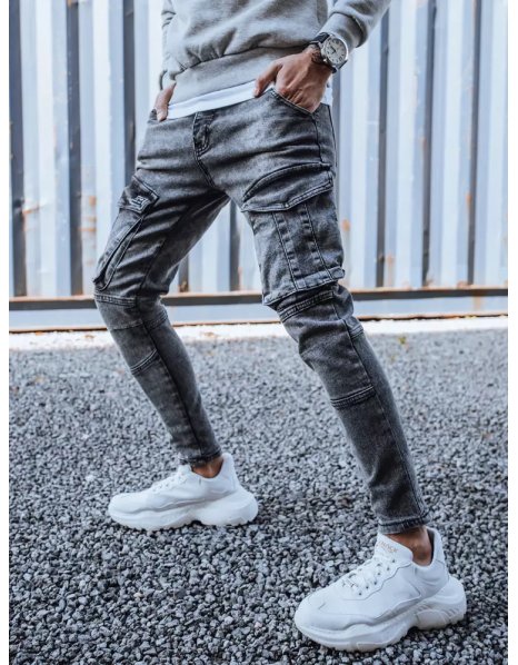 Tmavošedé pánska džínsové vreckáče