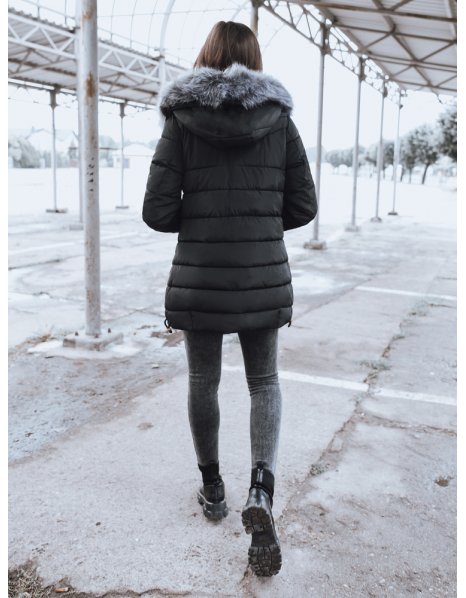 Čierna dámska prešívaná zimná bunda Colin