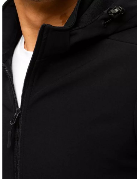 Čierna pánska semišová bunda s kapucňou