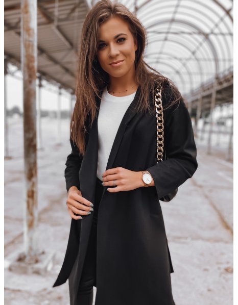 Čierny dámsky kabát Basic Moderno
