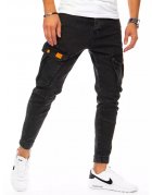 Čierne džínsové nohavice typu jogger