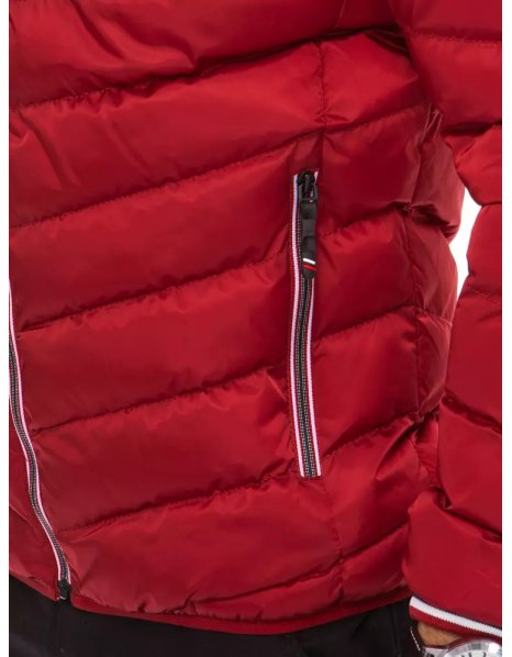 Červená prešívaná pánska bunda