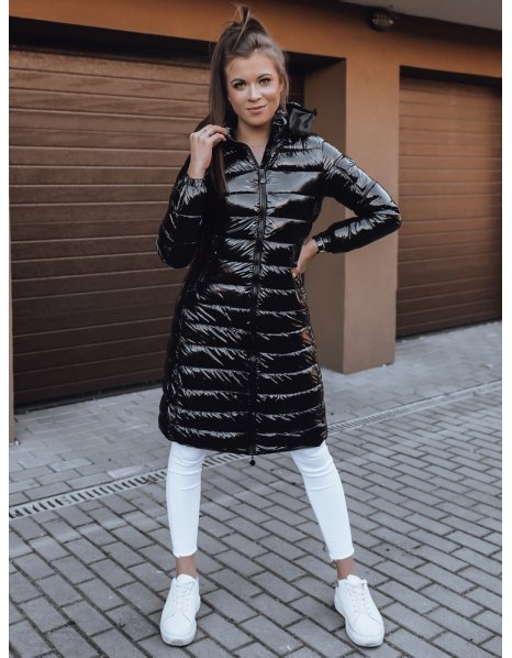 čierny dámsky prešívaný kabát Bolonia