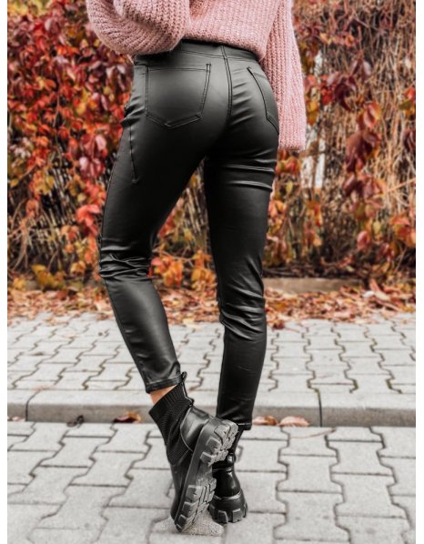 Čierne dámske voskované nohavice Sibbet