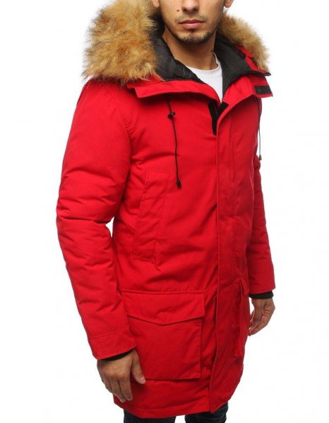 Červená pánska párka zimná bunda