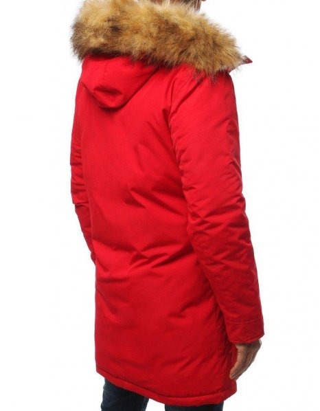 Červená pánska párka zimná bunda