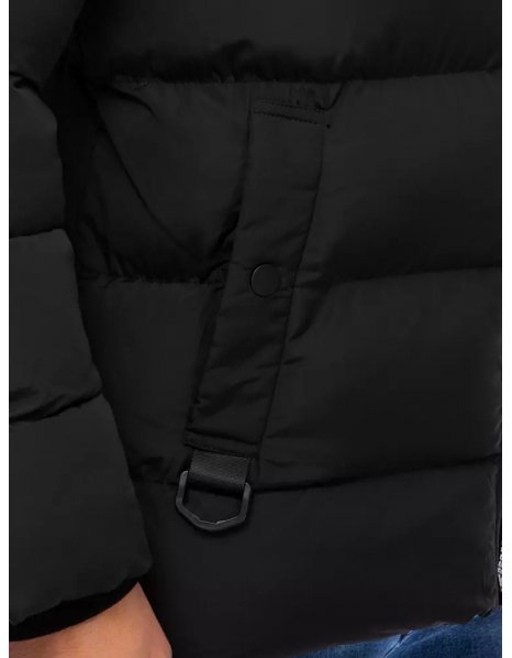Čierna pánska zimná prešívaná bunda