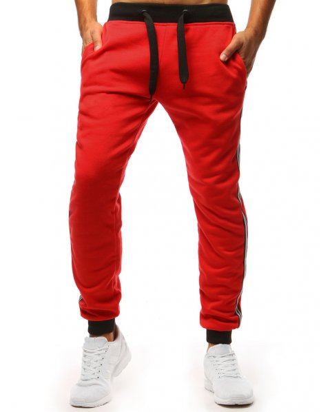 Červené pánske teplákové nohavice