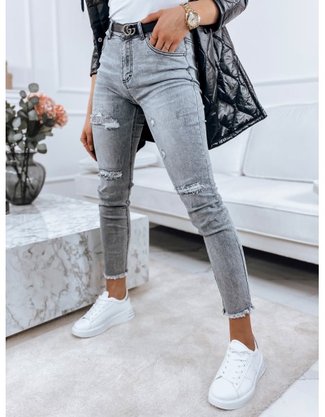 Dámske džínsové šedé nohavice