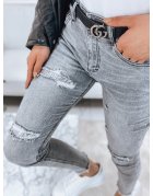 Dámske džínsové šedé nohavice