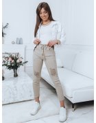Béžové dámske džínsové nohavice Mayo