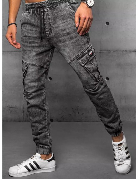 Čierne pánske džínsové jogger nohavice