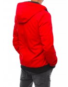 Červená pánska bunda s kapucňou