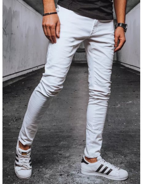 Biele pánske džínsové nohavice
