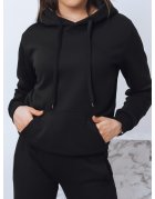 Čierna dámska mikina Basic s kapucňou