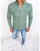Zelená pánska džínsová košela