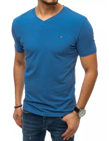 Modré pánske hladké tričko