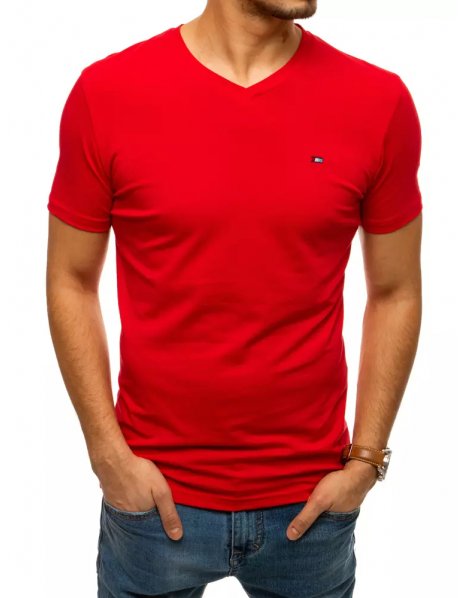Červené pánske hladké tričko
