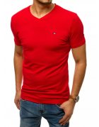 Červené pánske hladké tričko