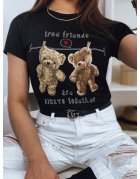 Čierne dámske tričko True Friends