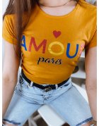 Tmavožlté dámske tričko Amour