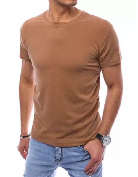 Hnedé pánske tričko bez potlače