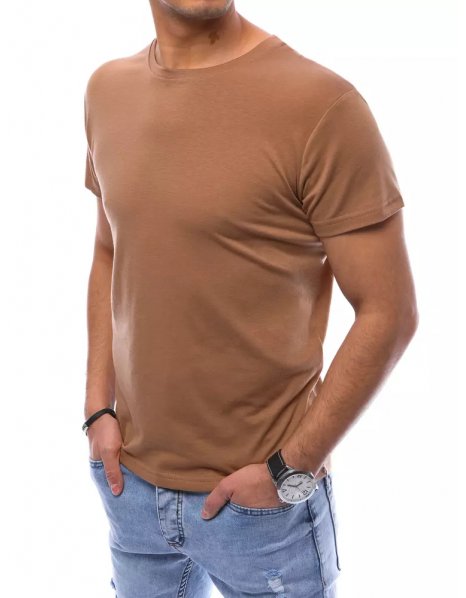 Hnedé pánske tričko bez potlače