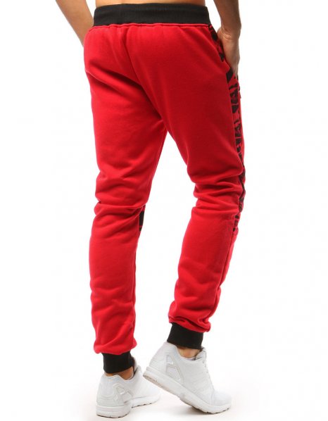 Červené pánske teplákové nohavice