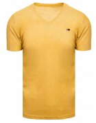 Žlto-horčicové základné pánske tričko