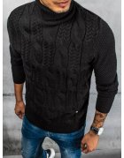 Pánsky rolákový čierny sveter