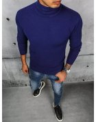 Pánsky rolákový modrý sveter