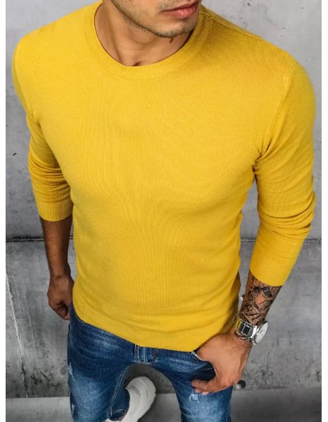 Pánsky klasický žltý sveter