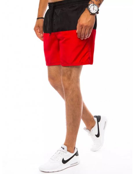Čierno-červené pánske plavkové šortky