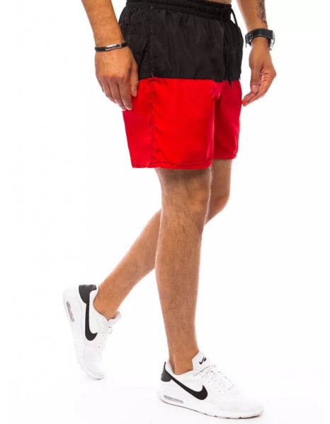 Čierno-červené pánske plavkové šortky