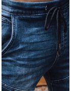 Modré pánske šortky s džínsovým vzhľadom
