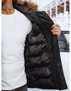 Pánska čierna zimná bunda s kapucňou