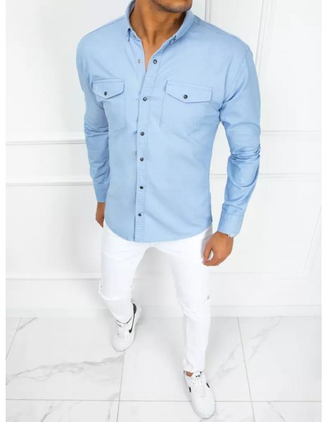 Pánska riflová modrá košeľa