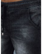 Pánske kraťasy s džínsovým vzľhadom čierne