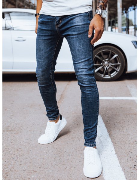 Pánske džínsové nohavice modré UX4023