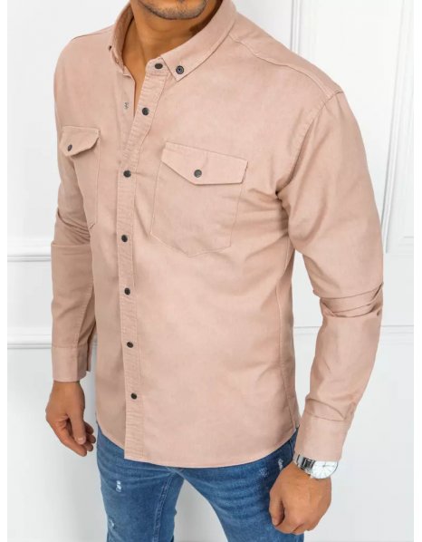 Pánska ružová džínsová košeľa
