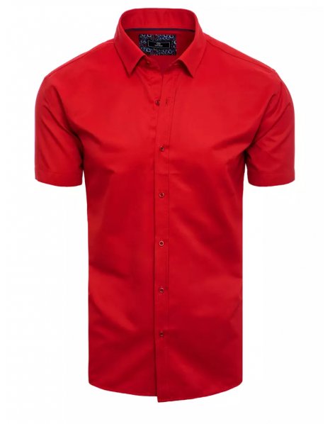 Pánska červená košela s krátkym rukávom