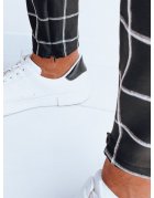 Pánske čierne neformálne kockované nohavice