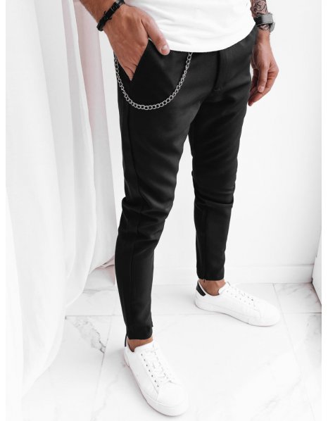 Pánske čierne neformálne nohavice