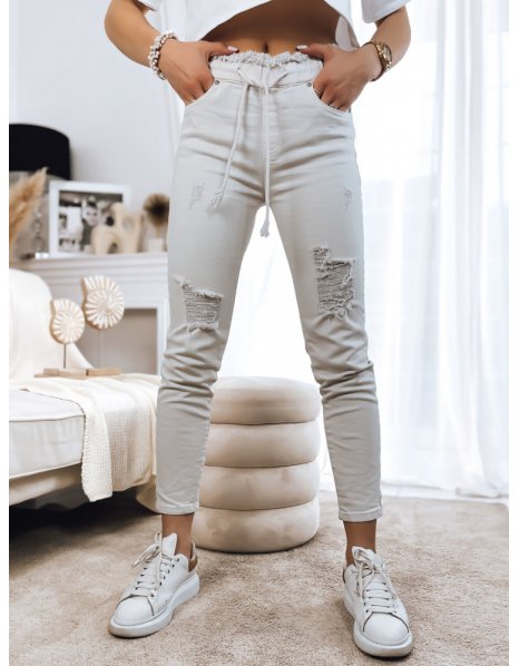Dámske džínsove nohavice Mayo svetlobéžové