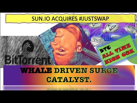 BITTORRENT BTT Tron TRX Whale CATALYST SUN.IO LARGEST Decentralized EXCHANGE IN TRON ECO:SUNSWAP!