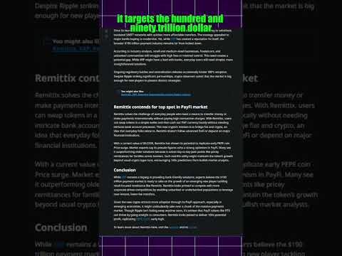 🚀 New Crypto Alert! 🚀 Remittix ($RTX) is making waves, drawing comparisons to XRP and targeting
